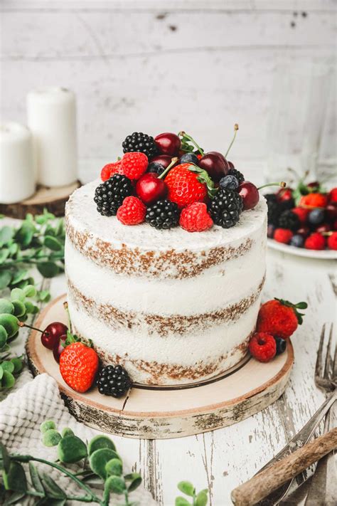 Best Semi Naked Cake With Fresh Berries And Mascarpone Frosting