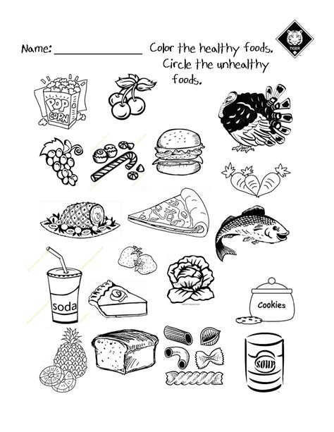 Healthy Food Worksheets For Kindergarten Pdf Worksheets Joy