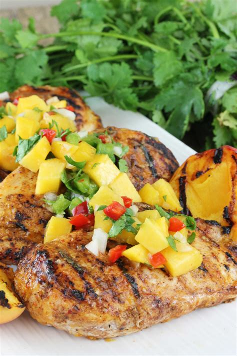 Garnish with additional fresh thyme if desired. Chipotle-Peach Glazed Grilled Chicken Breast