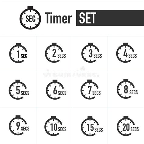 Timer And Seconds Countdown Timer Icon Set Time Interval Icons