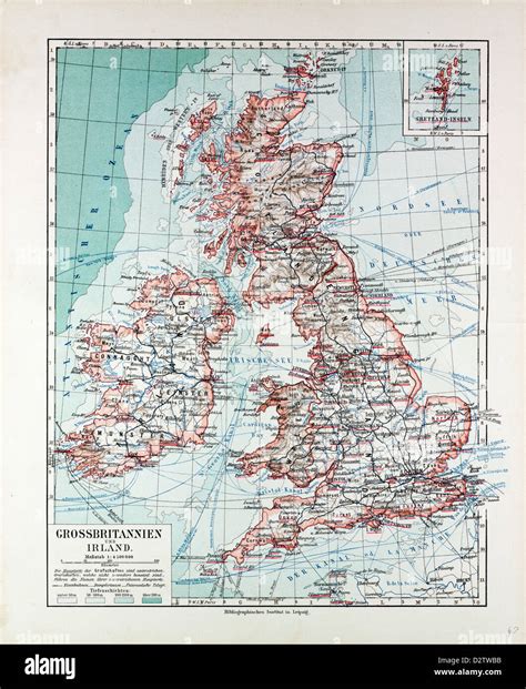 Mappa Di Gran Bretagna E Irlanda 1899 Foto Stock Alamy