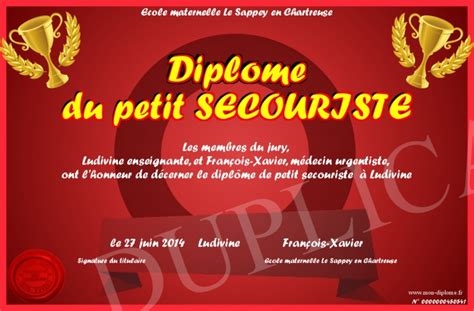 Diplome Du Petit Secouriste