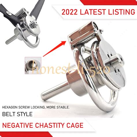 2022 New Sissy Negative Small Male Chastity Cage Inverted Belt Slave