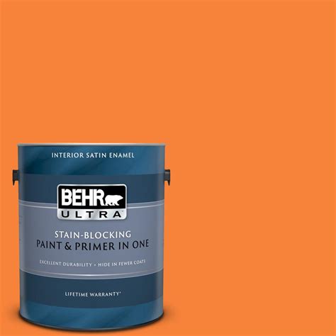Get free shipping on qualified behr paint colors or buy online pick up in store today in the paint department. BEHR ULTRA 1 gal. #230B-6 Orange Burst Satin Enamel ...