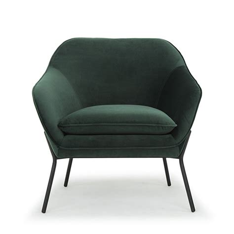 Trim Armchair In Dark Green Velvet Armchair Green Velvet Chair