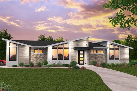 3 Bed Modern House Plan With Optional Exteriors 85300ms