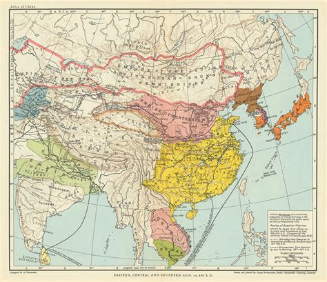 Asia C Ad Kushan Gupta Empire Wei Sung Ko Ku Rye Yamato Silla China Map