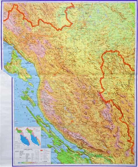 Geografska Karta Gorska Hrvatska 120×145 Cm Gd Dizajn