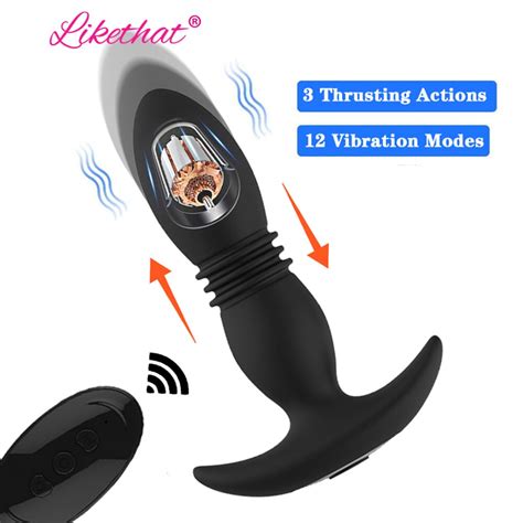 Telescopic Vibrator For Men Anal Plug Male Prostate Massager Thrusting