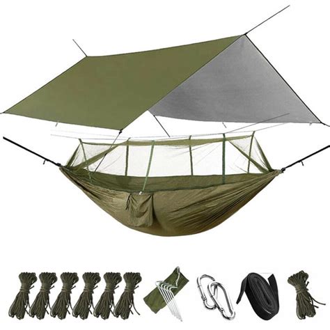 Ic Iclover Camping Hammock With Mosquito Net And Rainfly Cover Tarp