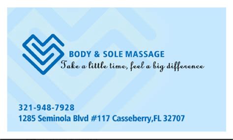 Body And Sole Massage 17 Photos 1285 Seminola Blvd Casselberry Florida Reflexology Phone