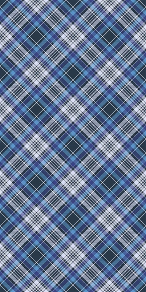 Blue Check Fabric Texture Diagonal Seamless Pattern Vector