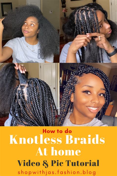 Diy Knotless Box Braids With Extensions Braids With Extensions
