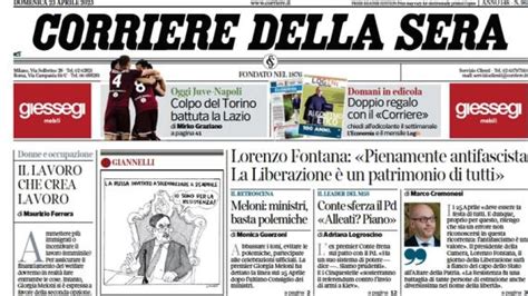 Il Corriere Della Sera Titola In Apertura Colpo Del Torino Battuta