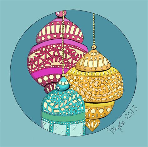 Moroccan Lanterns Drawn With Fine Liner Graphic Pen And Digitally