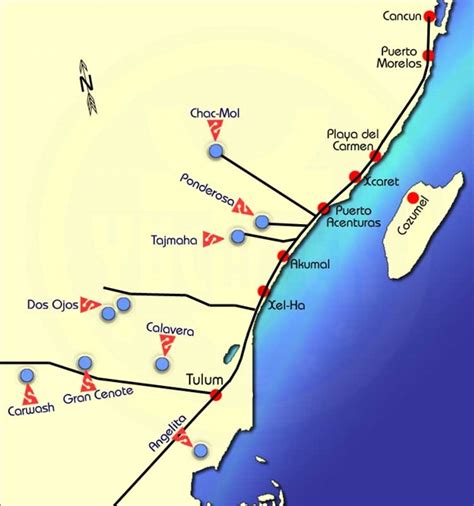 Map Of Cenotes In Yucatan