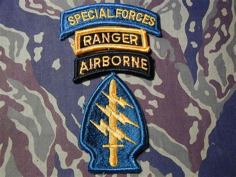 Real Special Forces Qualification Airborne Ranger Tabs Shoulder Patch