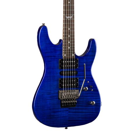 Disc Dean Custom 380f Floyd Rose Electric Guitar Trans Blue At Gear4music