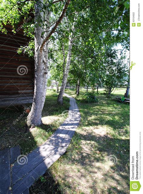 Wooden Walkways In The Village Yard Stock Photo Image Of Wooden