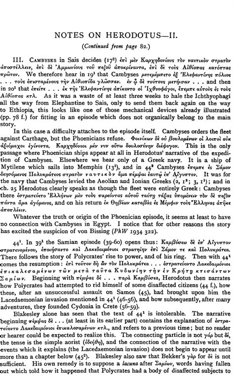 Notes On Herodotus—ii The Classical Quarterly Cambridge Core
