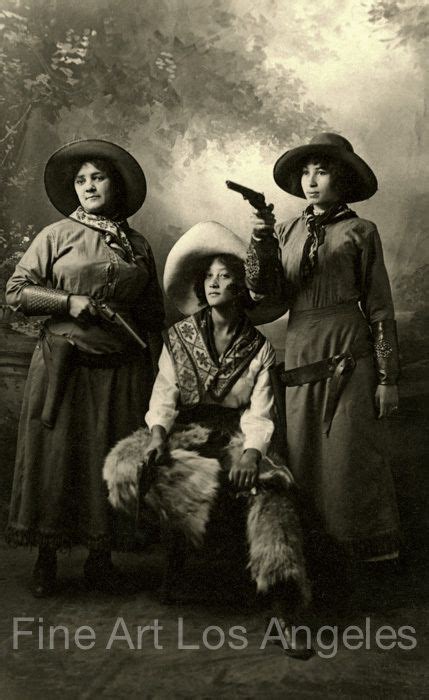 Vintage Photo Three Cowgirls With Guns 1900 10 5x17 Ebay Cowgirl