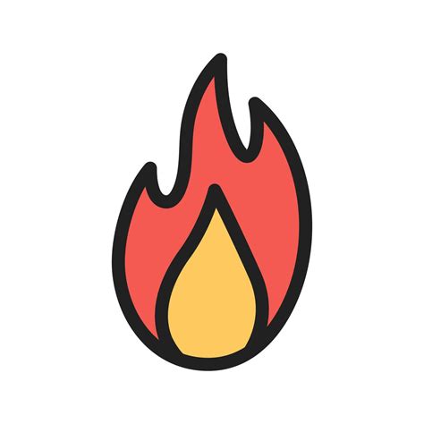 Icono De L Nea Llena De Fuego Vector En Vecteezy