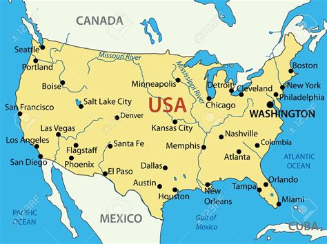 Les Etats Unis Damérique Carte Vectorielle à Carte Etat Amerique