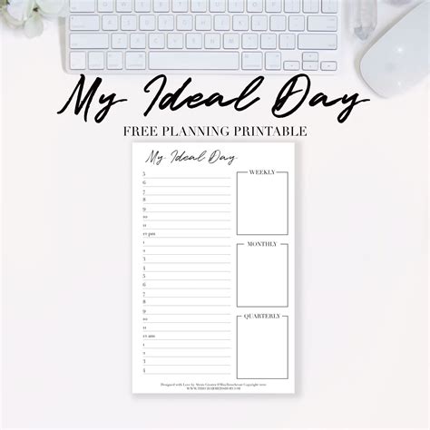 My Ideal Day Free Planning Printable The Charmed Shop