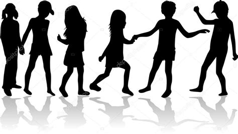 Childrens Vector Silhouettes ⬇ Vector Image By © Pablonis Vector