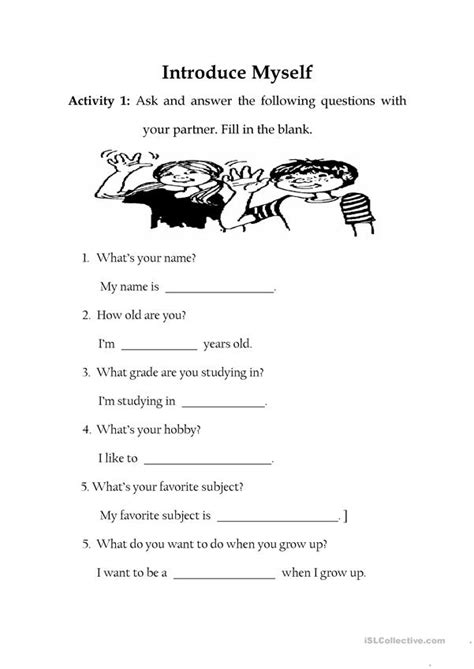 introduce  worksheet  esl printable worksheets   teachers