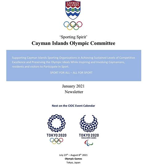 cayman islands olympic committee january 2021 newsletter ieyenews