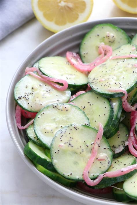 Vegan Lemon Poppy Seed Cucumber Salad Eat Drink Shrink Recipe In