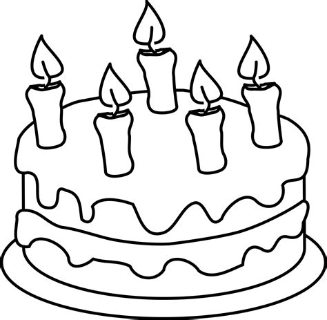 Transparent Birthday Cake Clipart Black And White Rectangle Circle