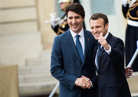 Trudeau has been trying to undo the damage, claiming in a later discussion with a reporter that he and now, he is scheduled to speak to french president emmanuel macron today, a week after the. Macron, Trudeau Say They Weren't Going to Tell Trump Where ...