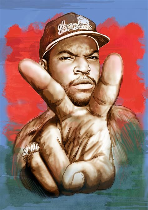 Ice Cube Stylised Drawing Art Poster Drawing By Kim Wang Pixels