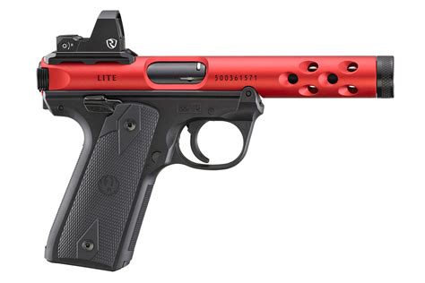 Ruger Mark IV Lite LR Rimfire Pistol With Red Anodized Finish And Riton Red Do