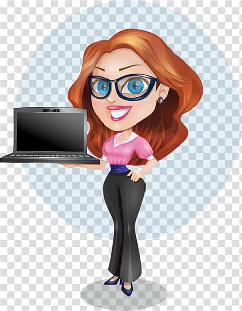 Cartoon Accounting Accountant Character Woman Transparent Background