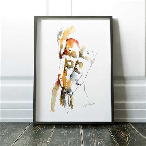 Gay Art Full Male Nude Erotica Painting Watercolor Gay Etsy Finland
