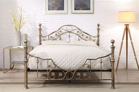 What is the best material for a bed frame? Salcombe Antique Style Brushed Brass Metal Bed Frame ...