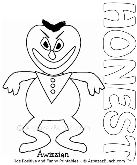 Honesty Coloring Activities Coloring Pages