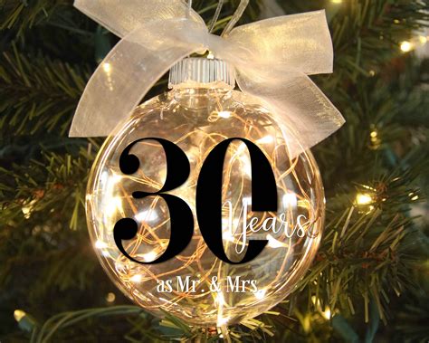 Th Year Anniversary Lighted Christmas Ornament Etsy