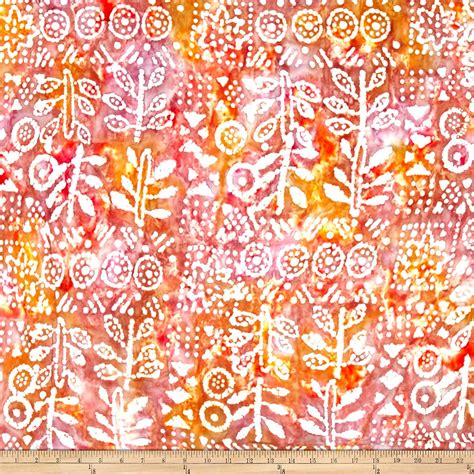 Hudson Bay Rayon Challis Ethnic Patch Orangepurple Fabric