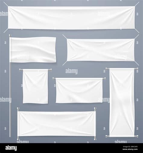 Textile Banners White Blank Cloth Horizontal Vertical Banners And