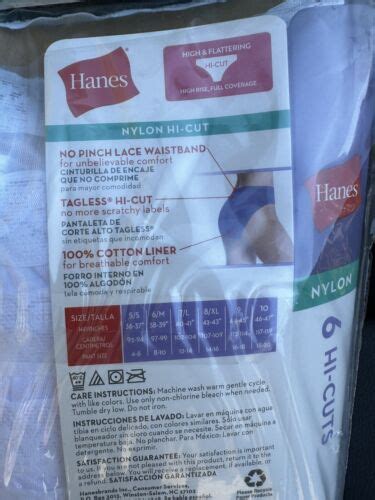 Hanes Womens Nylon Hi Cut Panties 6 Pack Pp73as For Sale Online Ebay