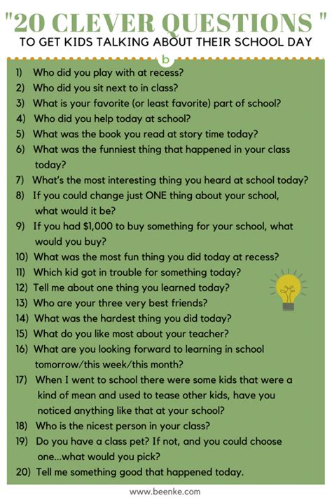 Clever Questions To Ask Kids About Their School Day Beenke