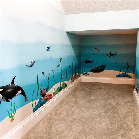 Ocean Mural Underwater Sea Wall Mural For Kids Room Walls