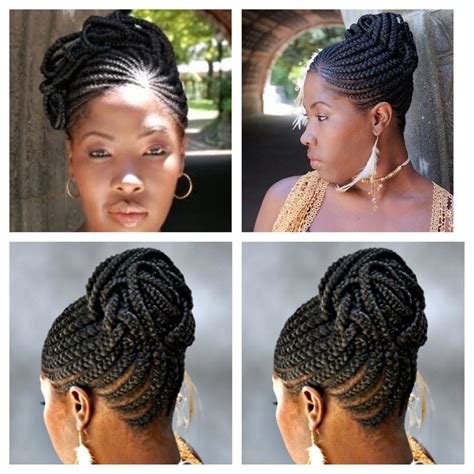 Cornrow Updo Hairstyles For Black Women Fashion Style