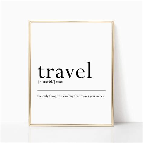Travel Definition Printable Travel Quote Definition Poster | Etsy in 2021 | Definition quotes ...