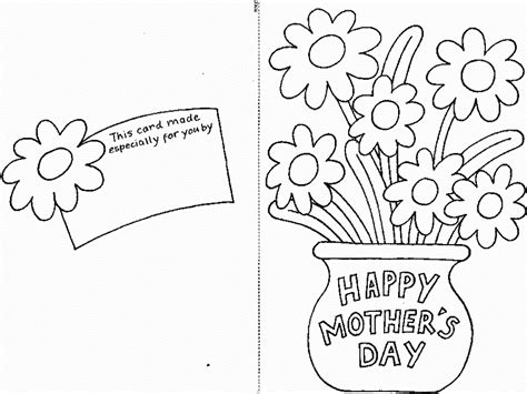 Happy Mothers Day Printable Coloring Page And Cut Out Card