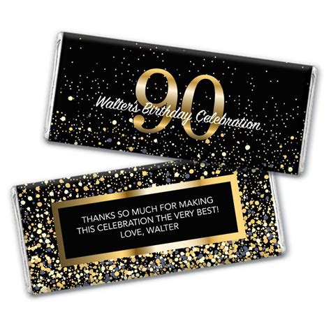 Personalized Milestone Elegant Birthday Bash 90 Chocolate Bar Wrappers Online Candy Store